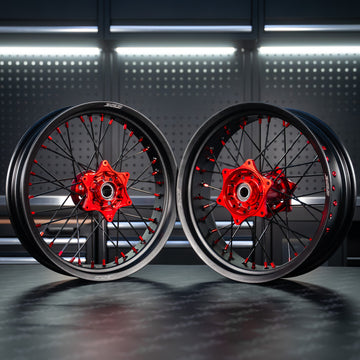 bold. Black/Red - Supermoto Wheelset
