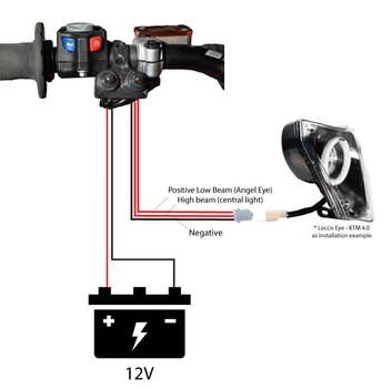 Wiring Harness For Battery-Headlight (Always On Headlight Switch Button)