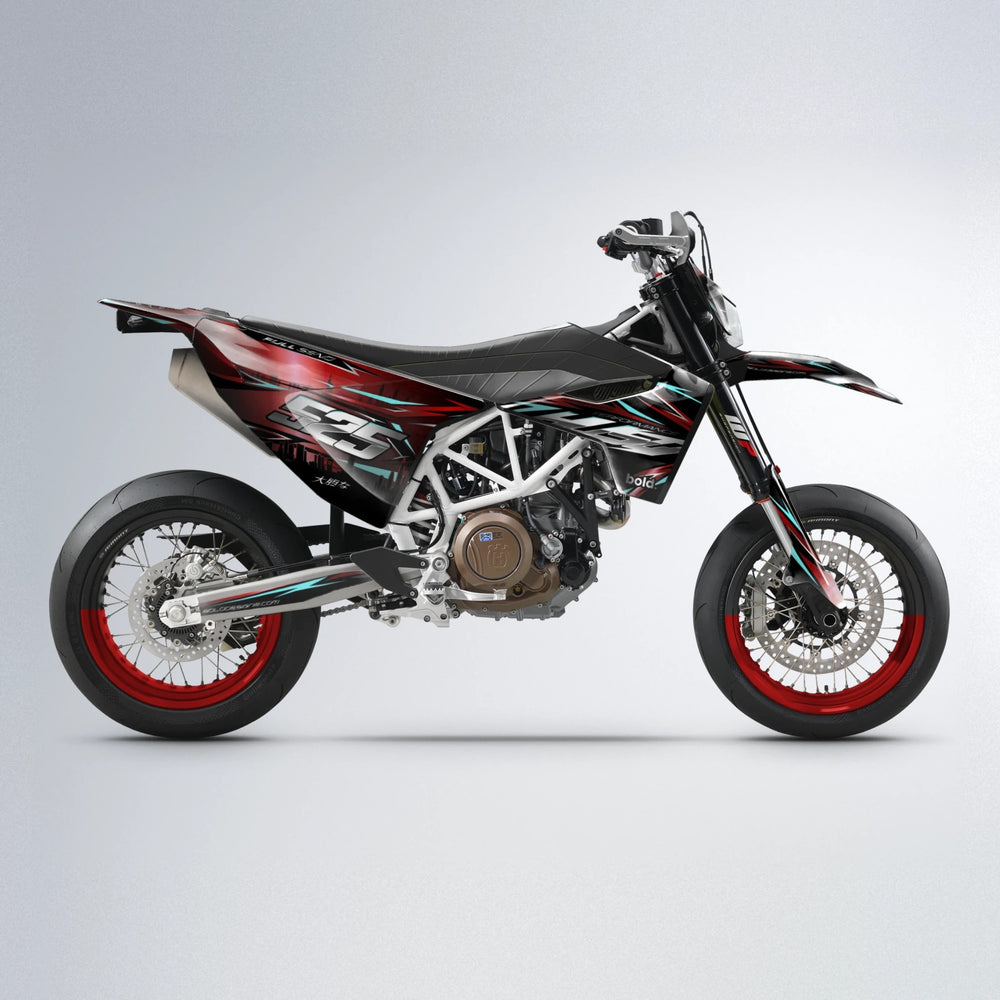 ADVANCE Husqvarna 701 supermoto graphics kit in Black & Red