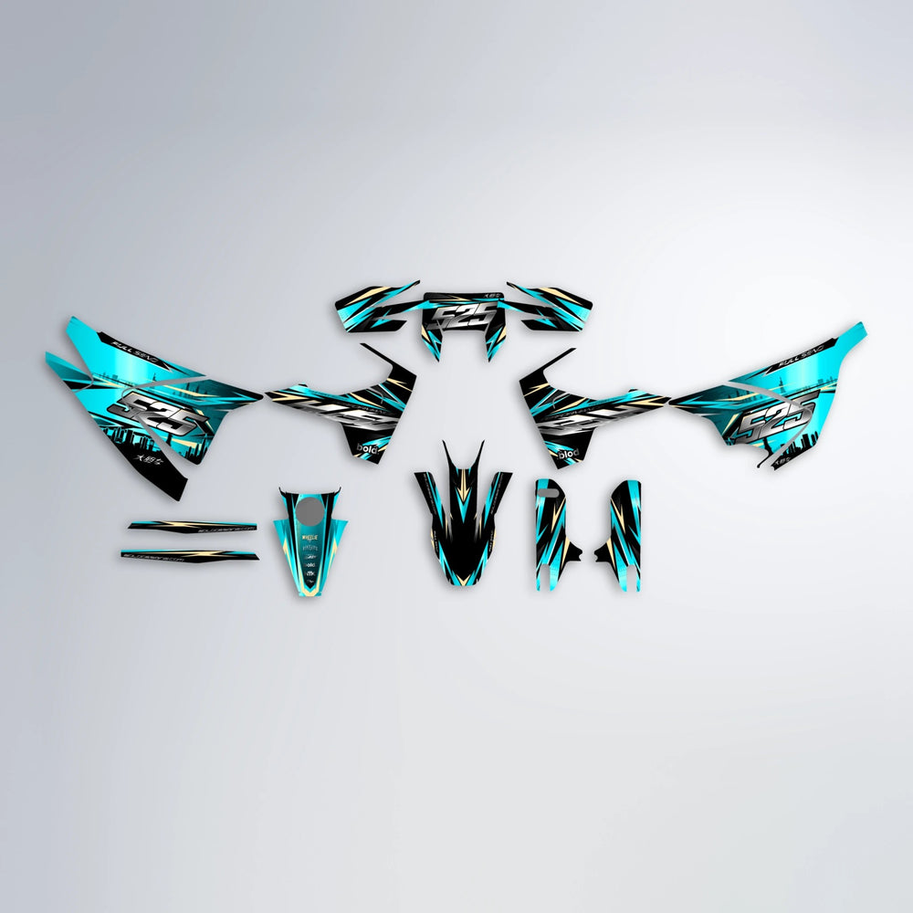 ADVANCE Husqvarna 701 graphics kit parts layout in Teal
