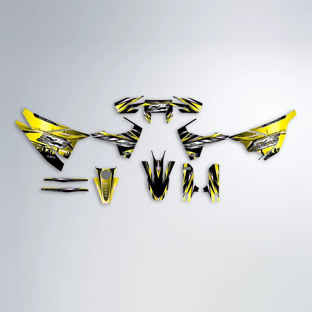 ADVANCE Husqvarna 701 graphics kit parts layout in Yellow