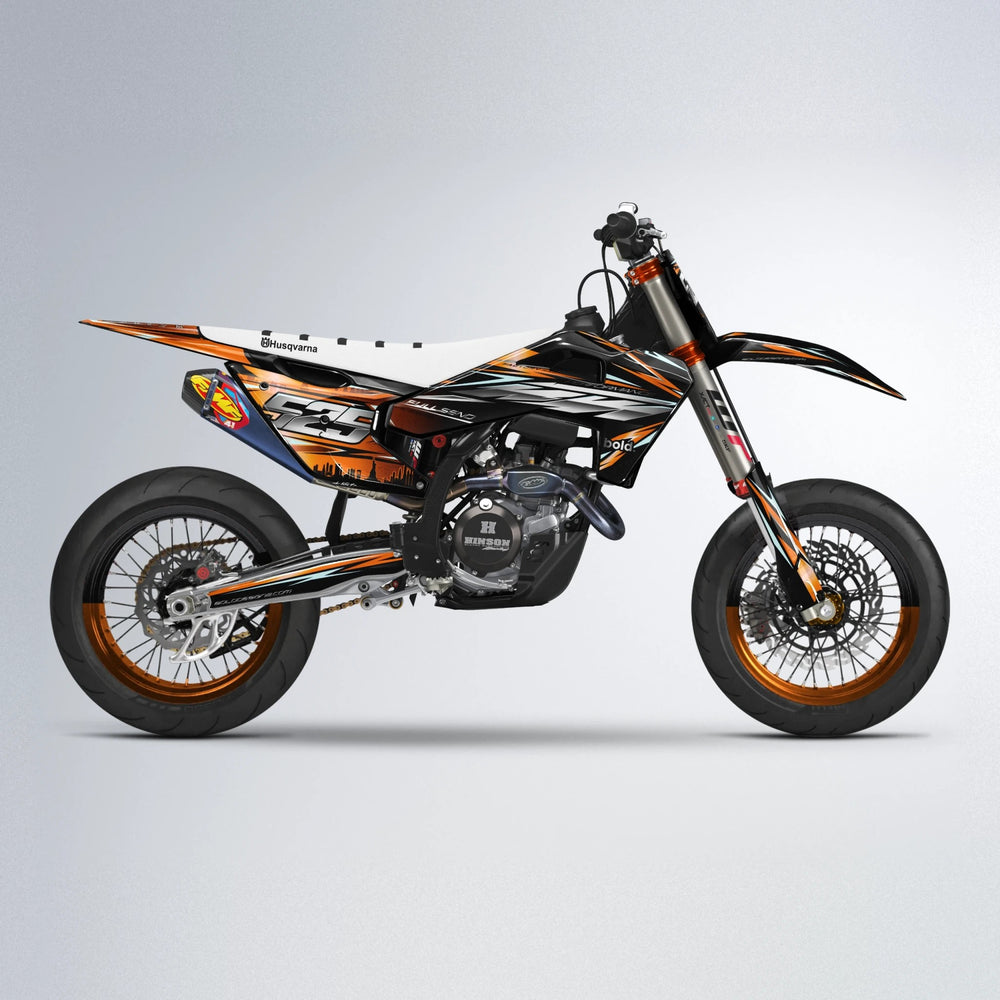 ADVANCE Husqvarna FE/TE supermoto graphics kit in Orange