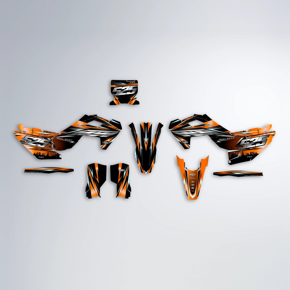 ADVANCE Husqvarna FE/TE graphics kit parts layout in Orange