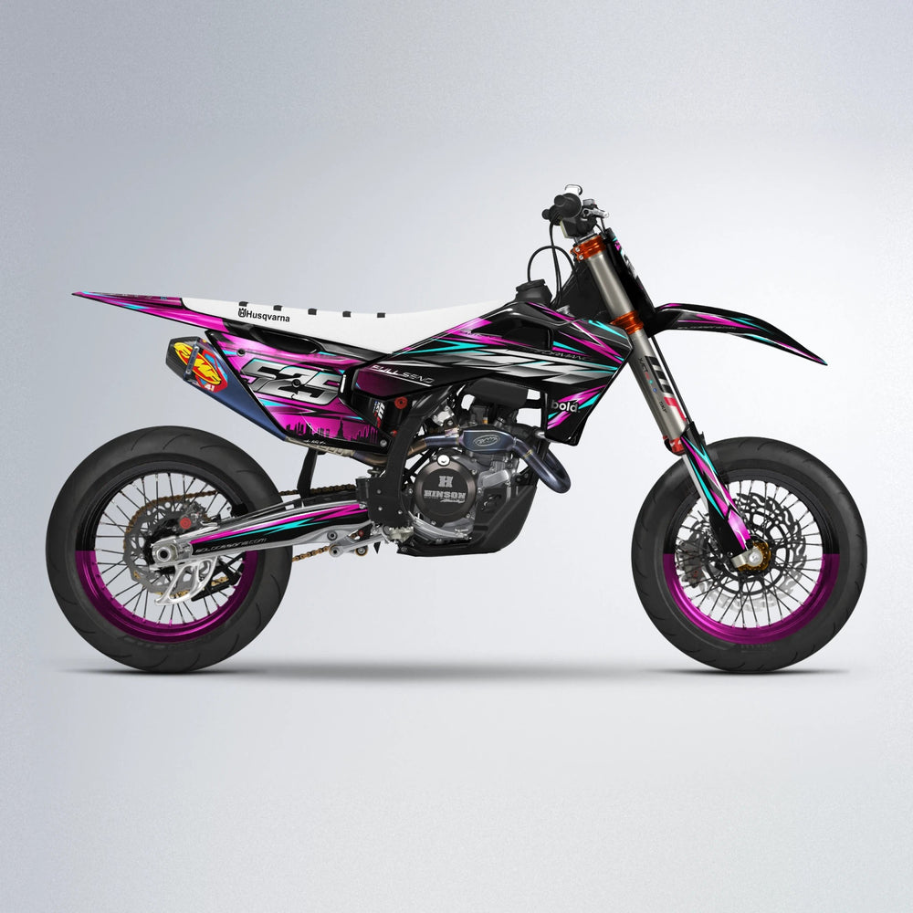 ADVANCE Husqvarna FE/TE supermoto graphics kit in Pink