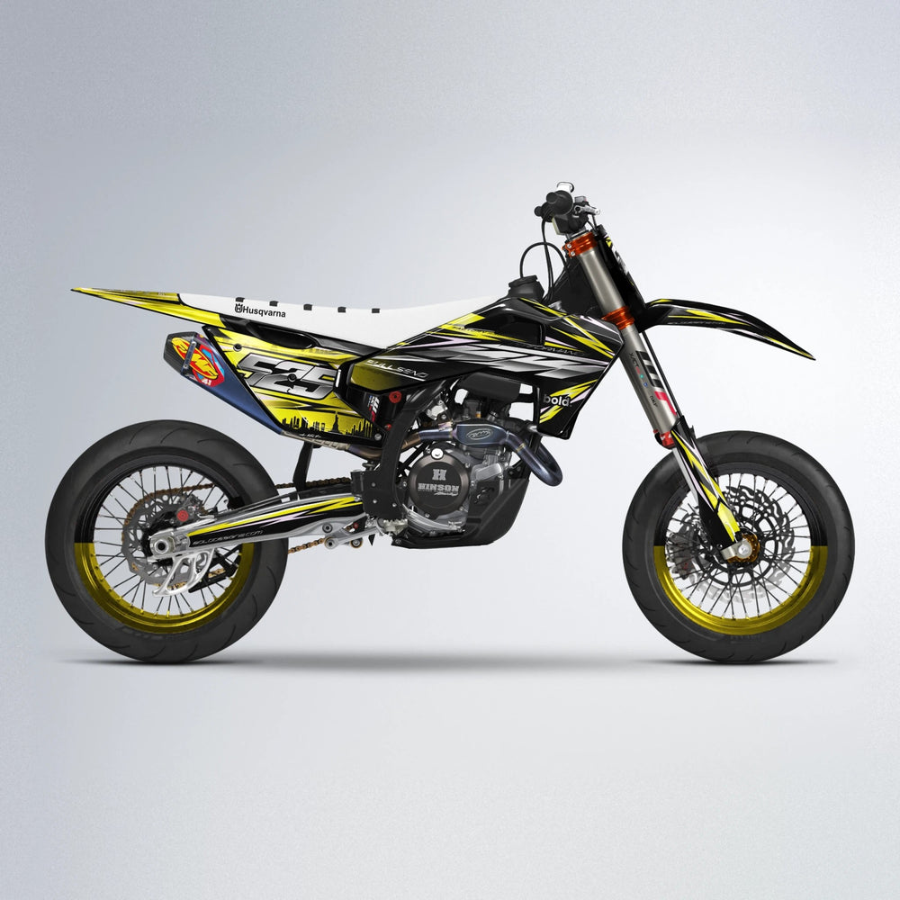 ADVANCE Husqvarna FE/TE supermoto graphics kit in Yellow