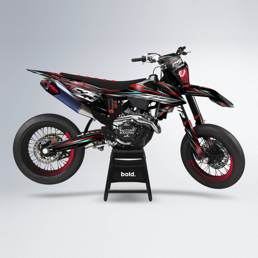 ADVANCE supermoto graphics kit in Black & Red