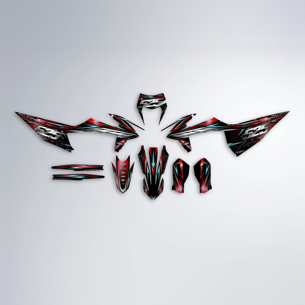 ADVANCE graphics kit parts layout in Black & Red