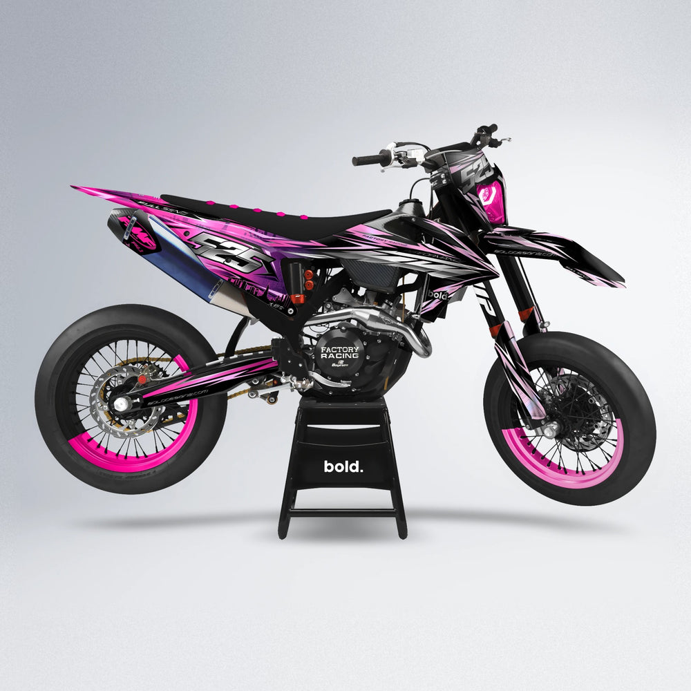 ADVANCE supermoto graphics kit in Flamingo