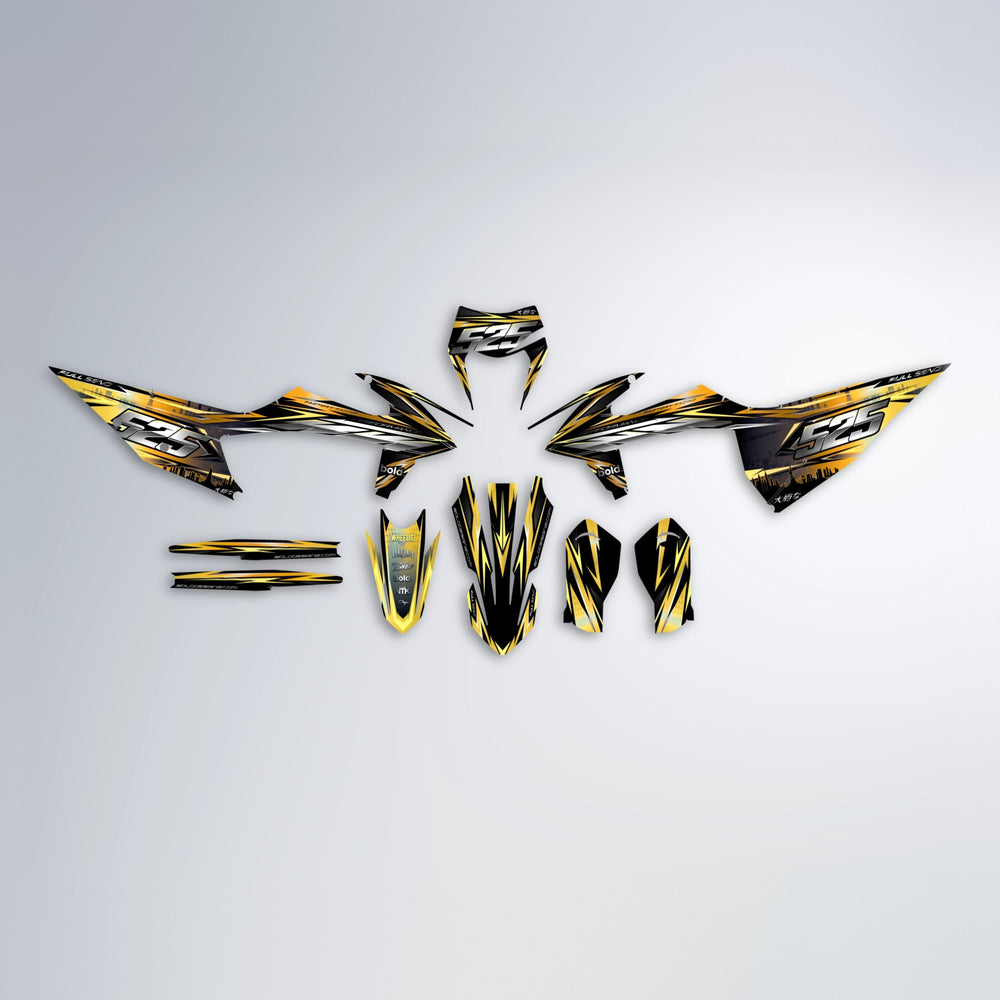 ADVANCE graphics kit parts layout in Gold Chrome