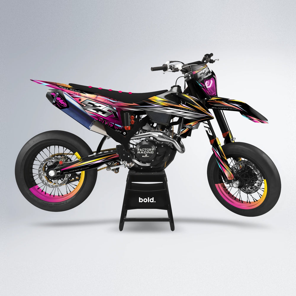 ADVANCE supermoto graphics kit in Pink & Yellow