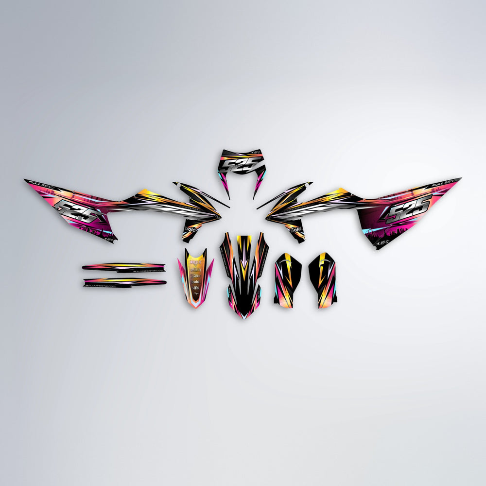ADVANCE graphics kit parts layout in Pink & Yellow