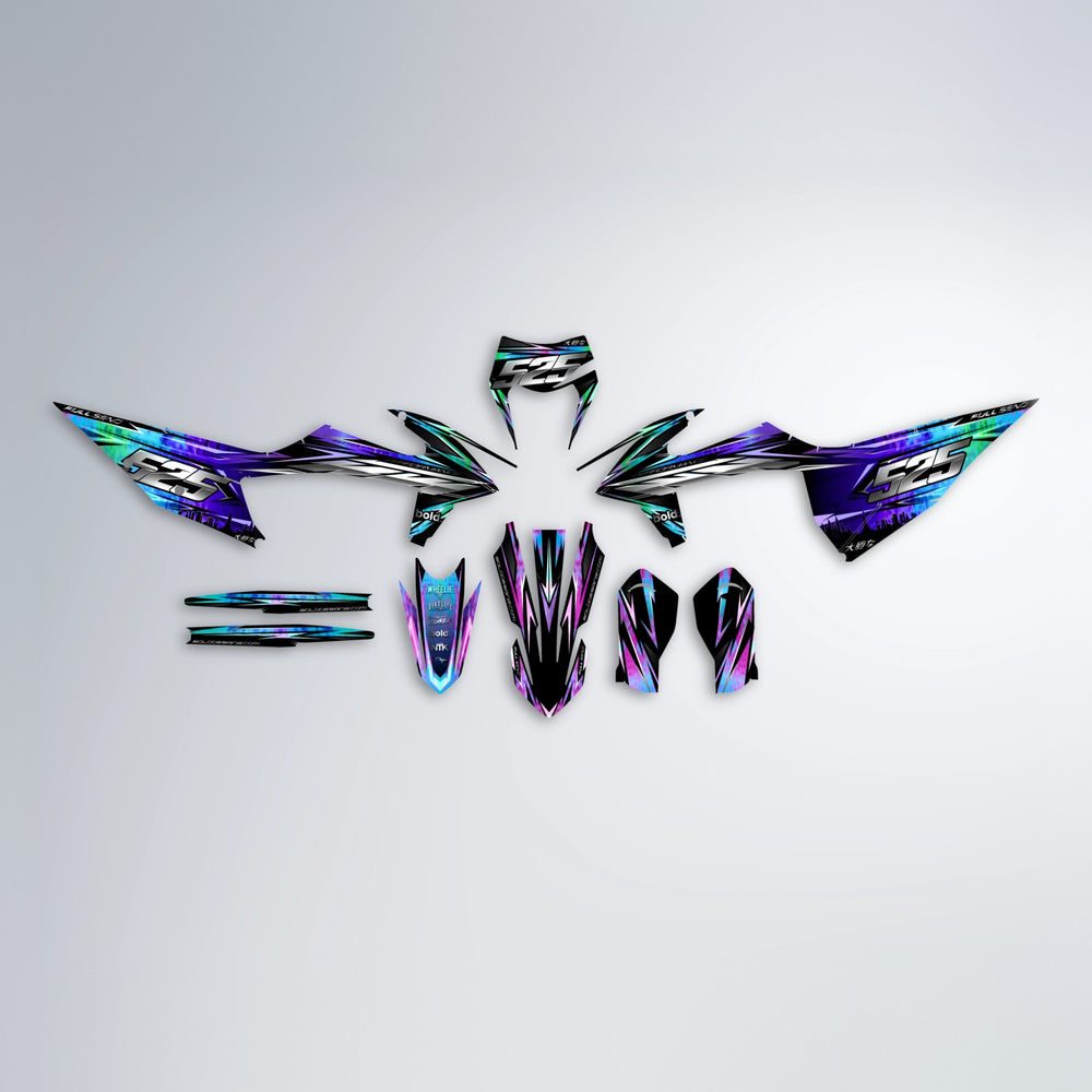 ADVANCE graphics kit parts layout in Purple Holo