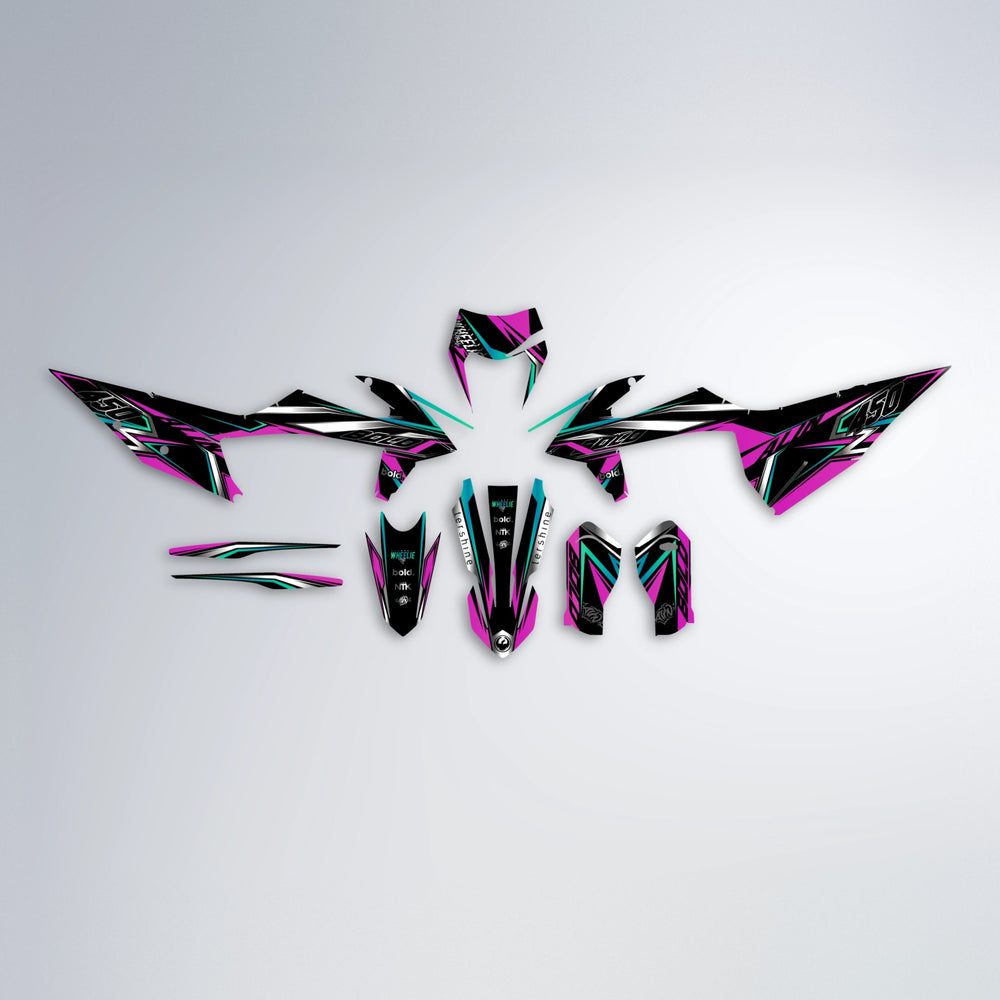 ALIN V2 graphics kit parts layout in Pink (Silverchrome)