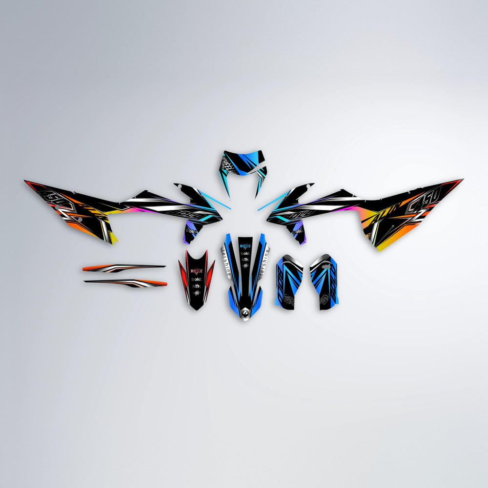 ALIN V2 graphics kit parts layout in Sunset Fade (Silverchrome)