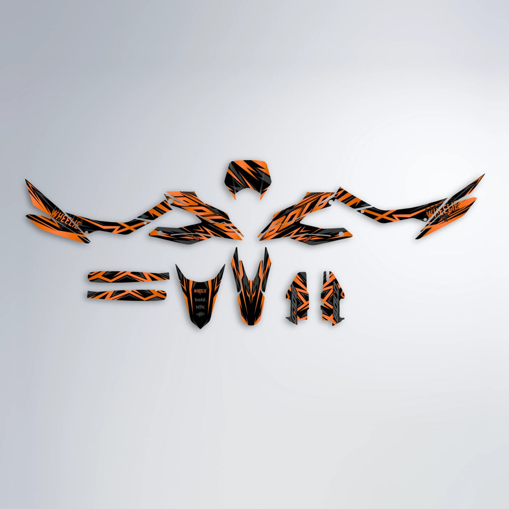 ANXIETY Aprilia SX 125 graphics kit parts layout in Orange