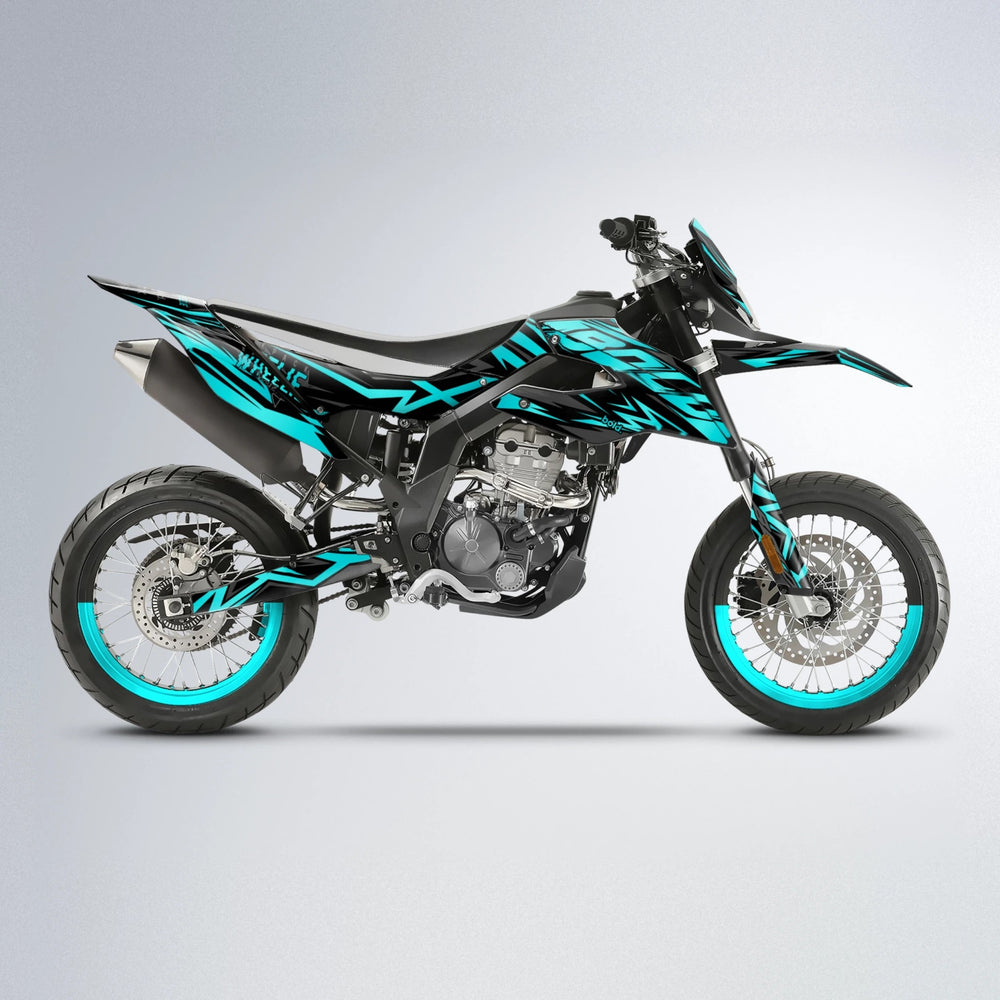 ANXIETY Aprilia SX 125 supermoto graphics kit in Teal