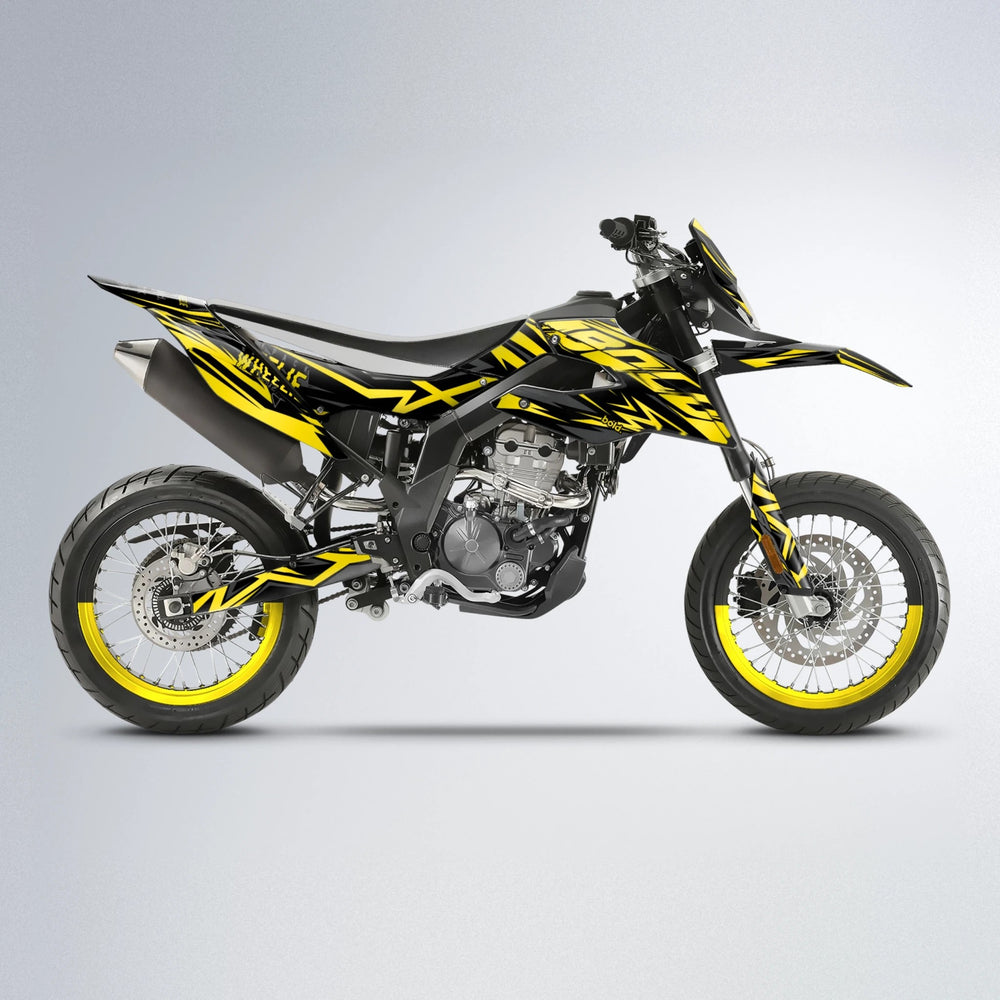 ANXIETY Aprilia SX 125 supermoto graphics kit in Yellow