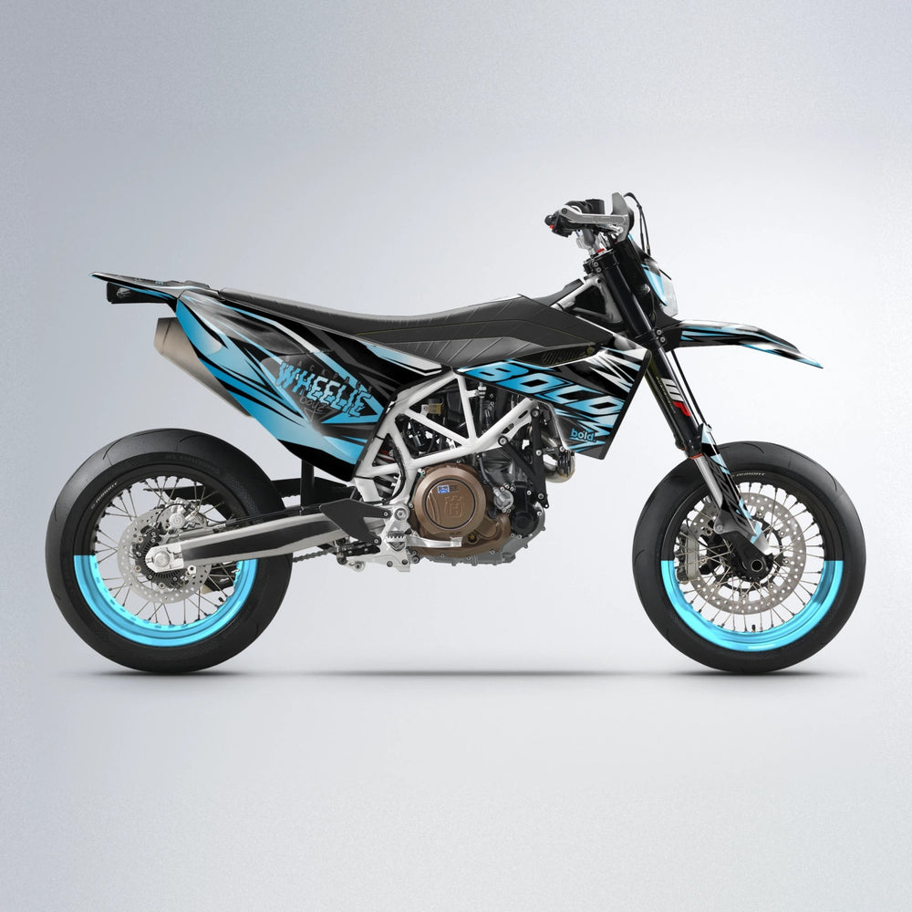 ANXIETY Husqvarna 701 supermoto graphics kit in Light Blue & White