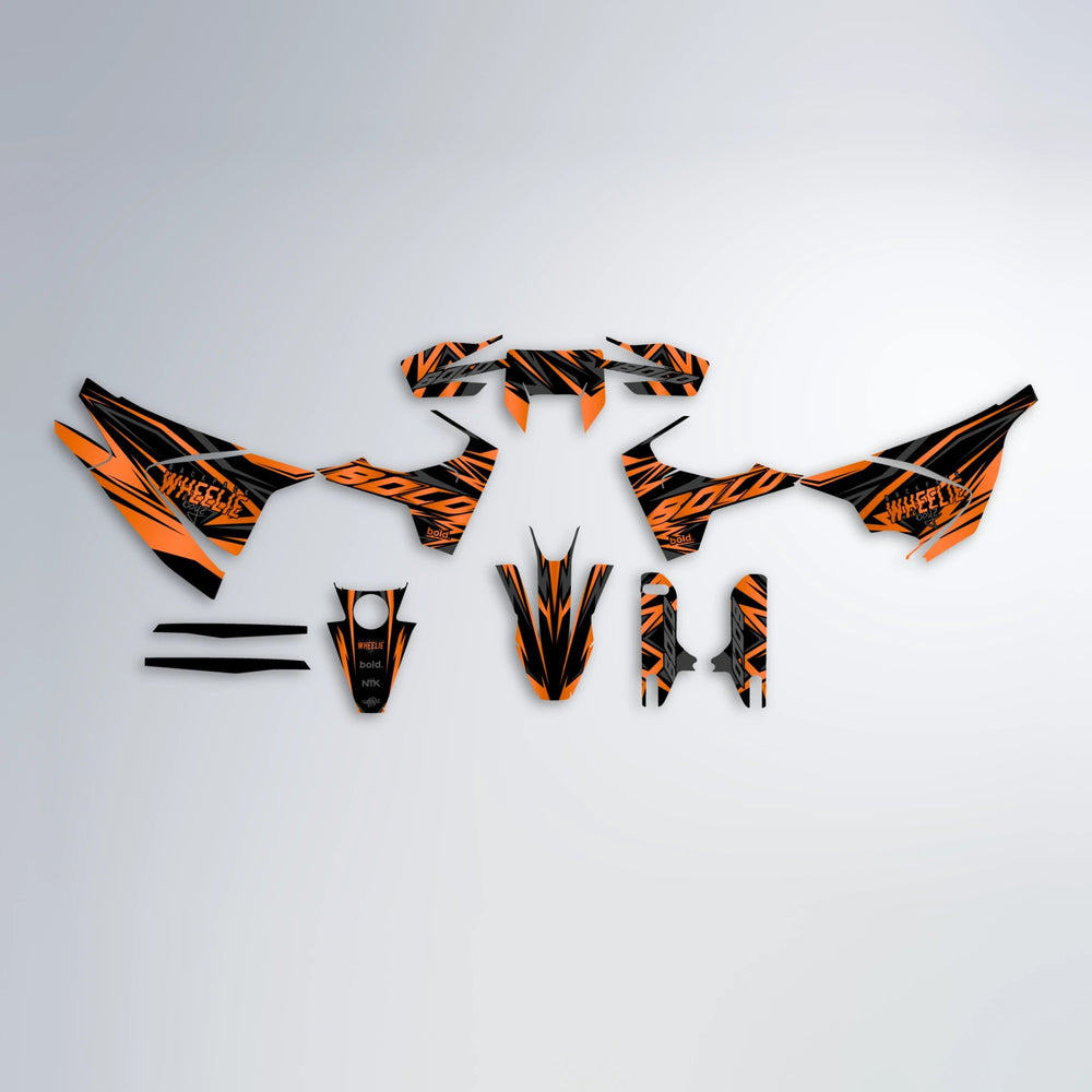 ANXIETY Husqvarna 701 graphics kit parts layout in Orange
