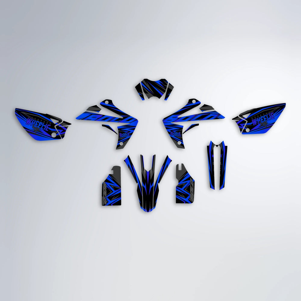 ANXIETY Rieju MRT graphics kit parts layout in Blue