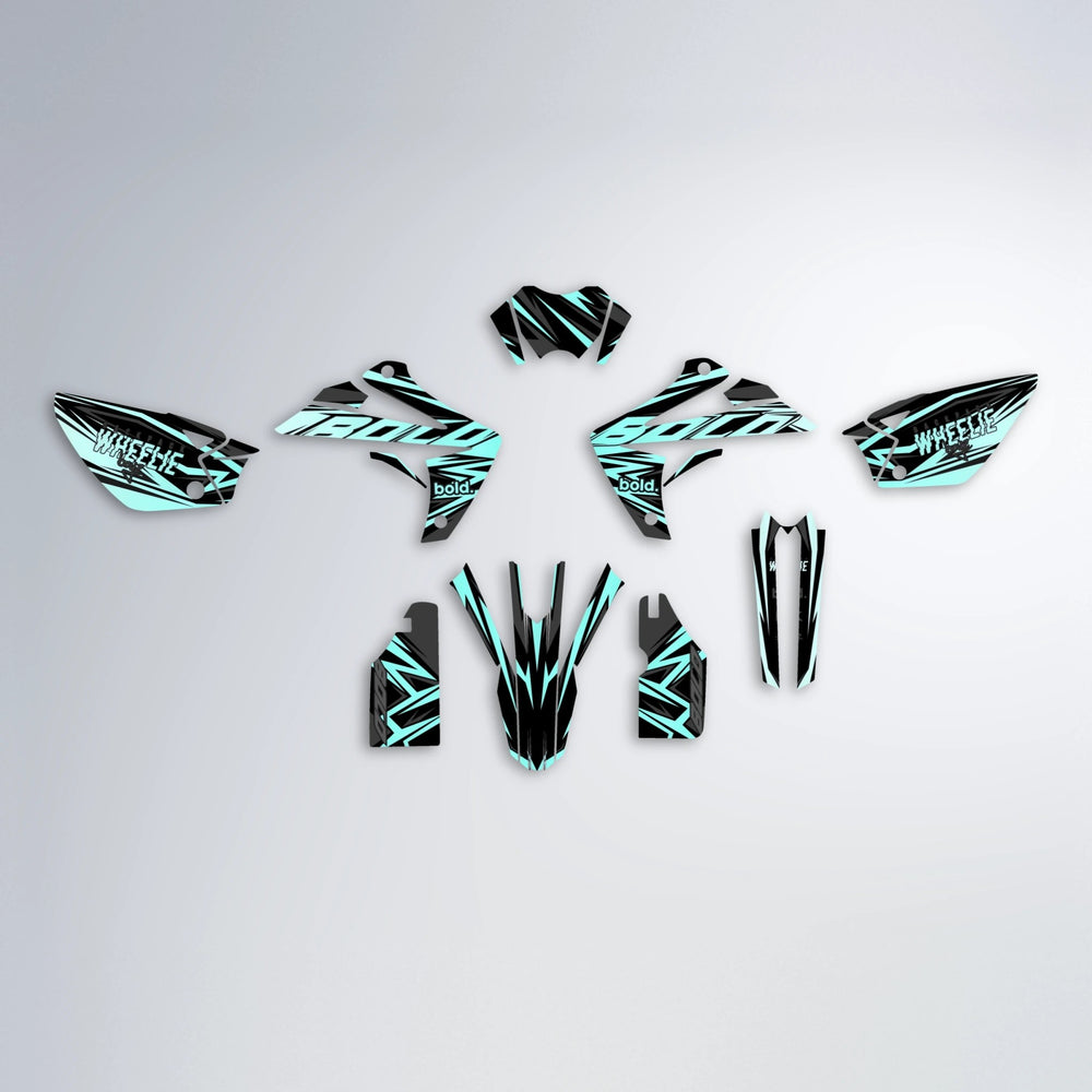 ANXIETY Rieju MRT graphics kit parts layout in Mint