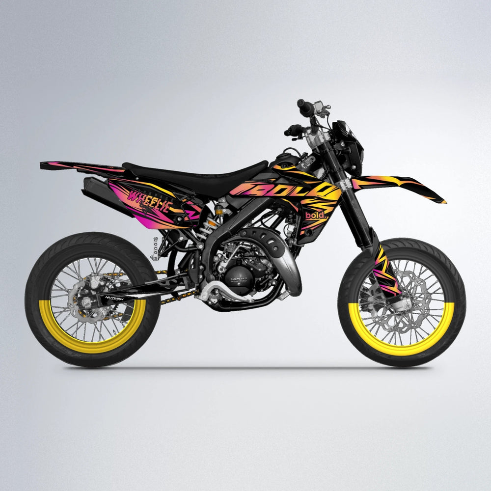 ANXIETY Rieju MRT supermoto graphics kit in Pink & Yellow