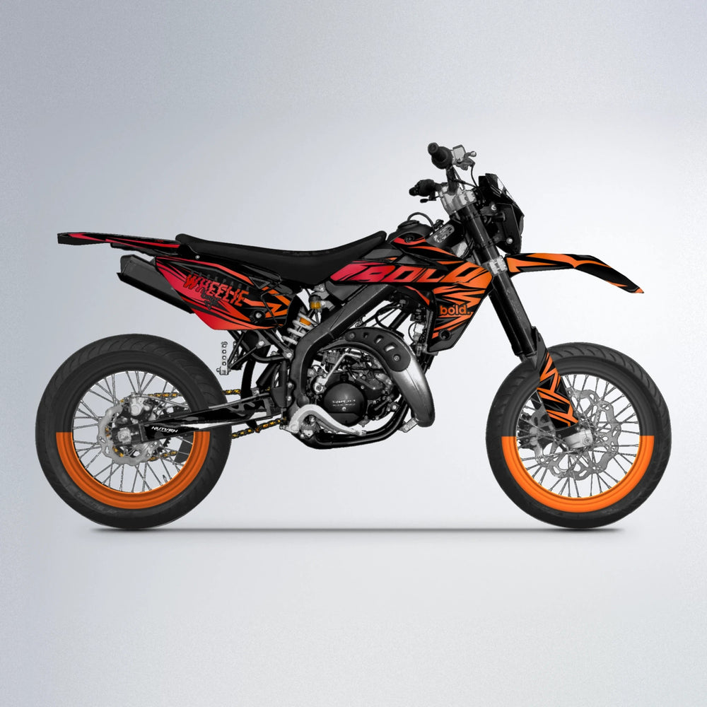 ANXIETY Rieju MRT supermoto graphics kit in Red & Orange