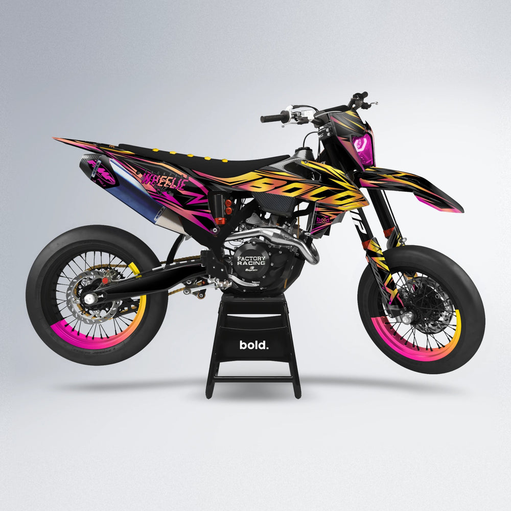 ANXIETY supermoto graphics kit in Pink & Yellow