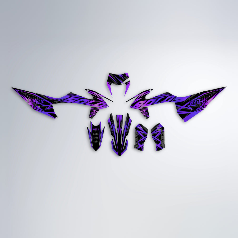 ANXIETY graphics kit parts layout in Purple Chrome