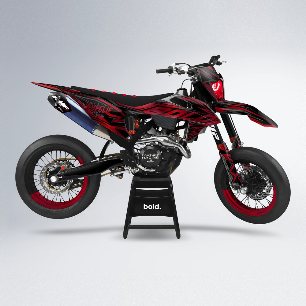 ANXIETY supermoto graphics kit in Red Chrome