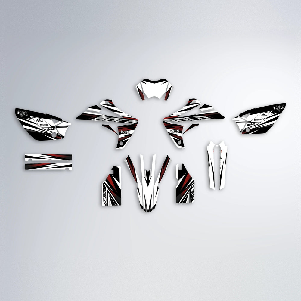 ARCTIC Rieju MRT graphics kit parts layout in Black & Red