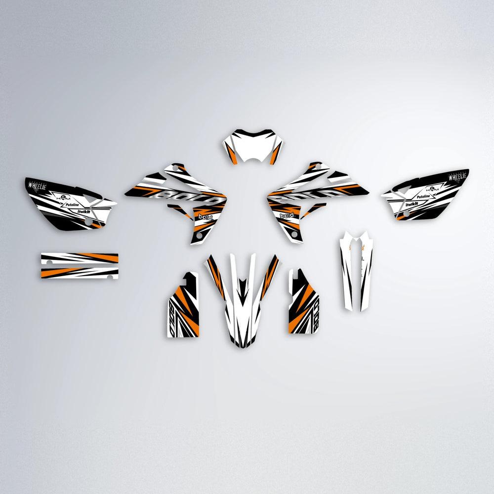ARCTIC Rieju MRT graphics kit parts layout in Orange