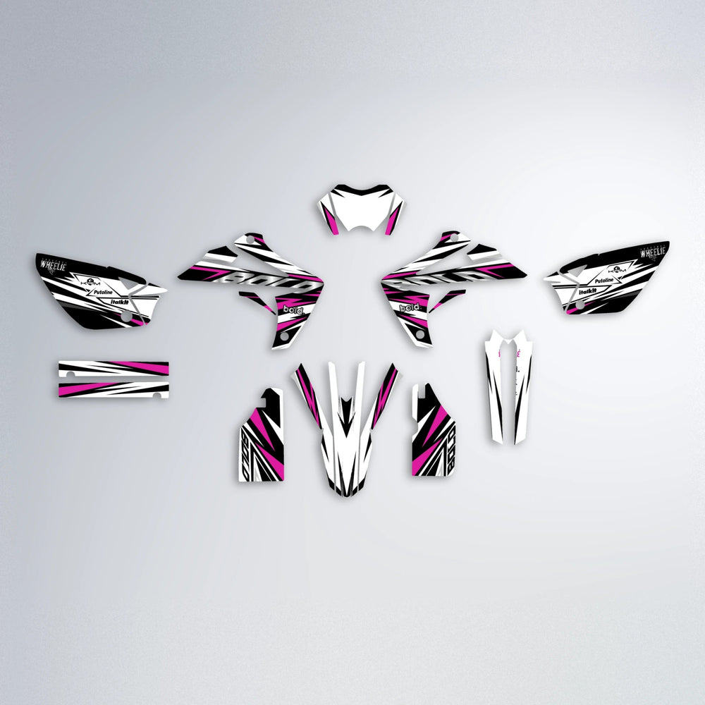 ARCTIC Rieju MRT graphics kit parts layout in Pink