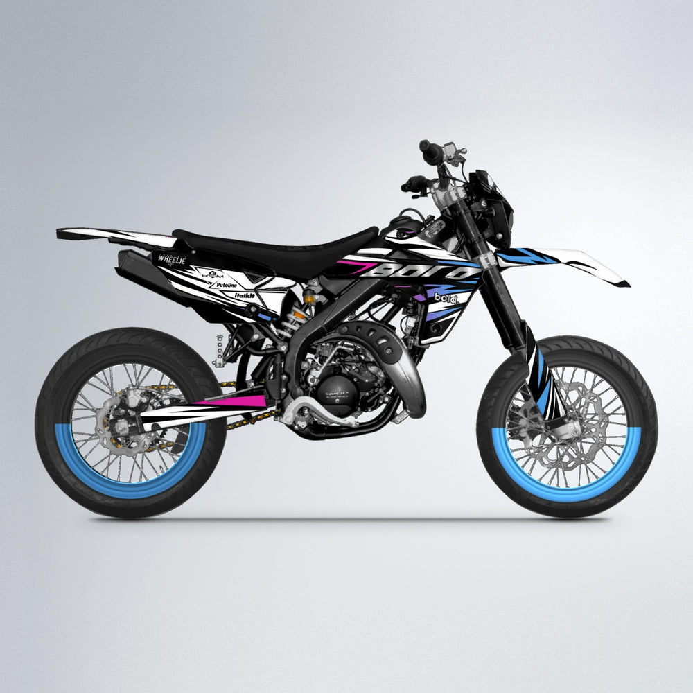 ARCTIC Rieju MRT supermoto graphics kit in Pink & Light Blue