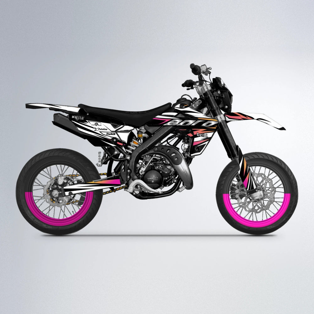 ARCTIC Rieju MRT supermoto graphics kit in Pink & Yellow