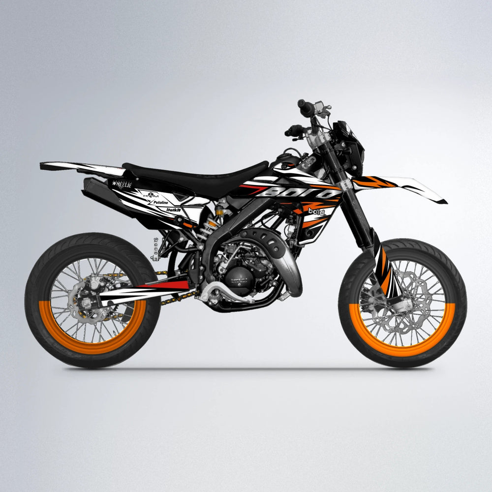 ARCTIC Rieju MRT supermoto graphics kit in Red & Orange