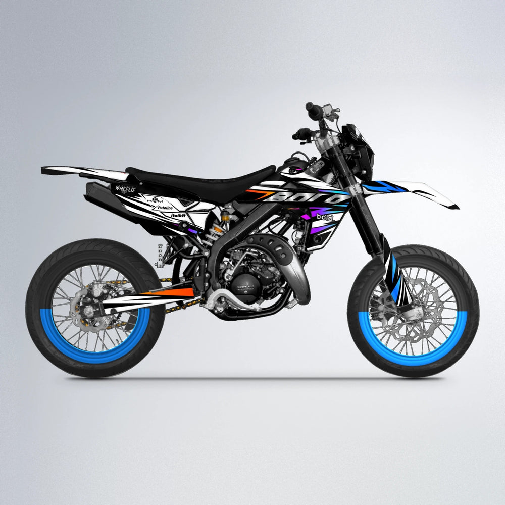 ARCTIC Rieju MRT supermoto graphics kit in Sunset Fade
