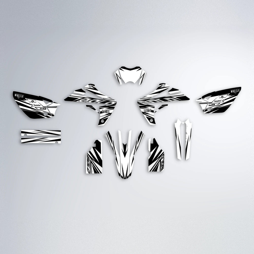 ARCTIC Rieju MRT graphics kit parts layout in White