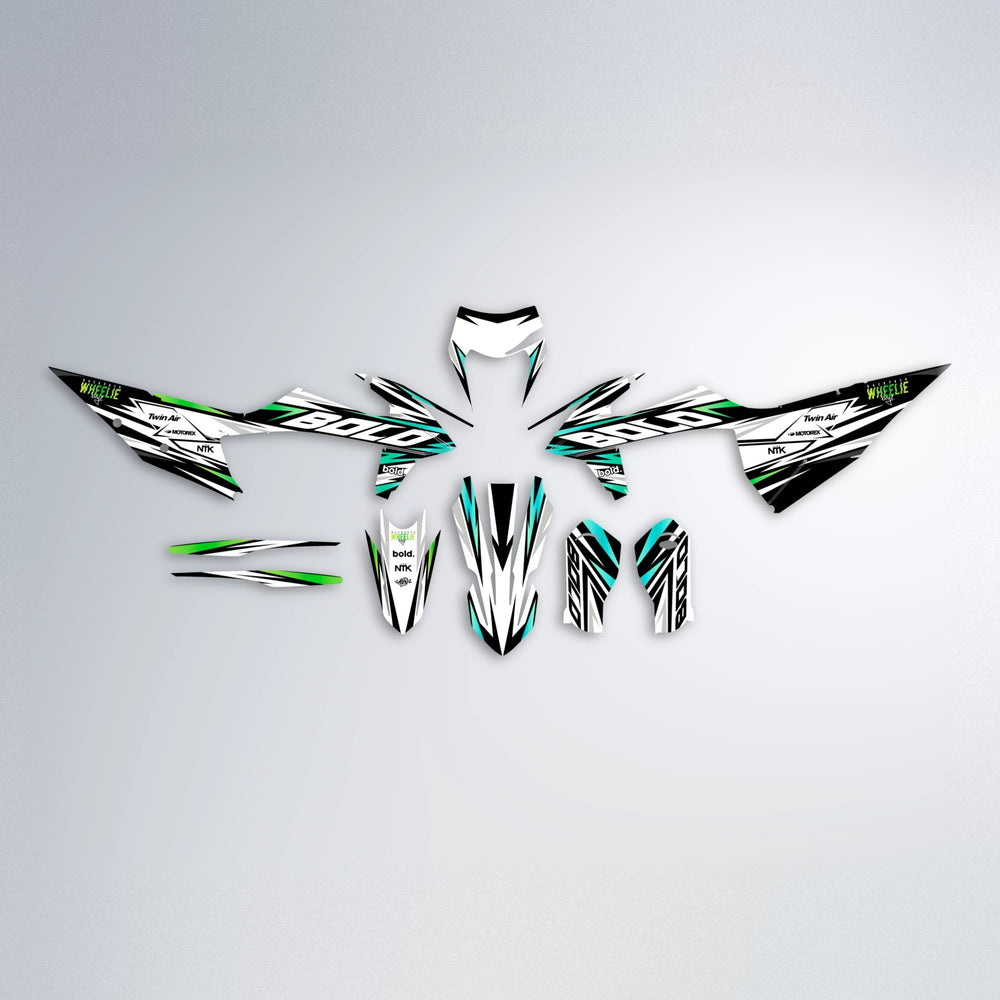 ARCTIC graphics kit parts layout in Cyan & Green