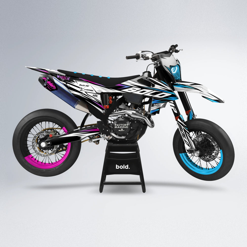 ARCTIC supermoto graphics kit in Pink & Light Blue
