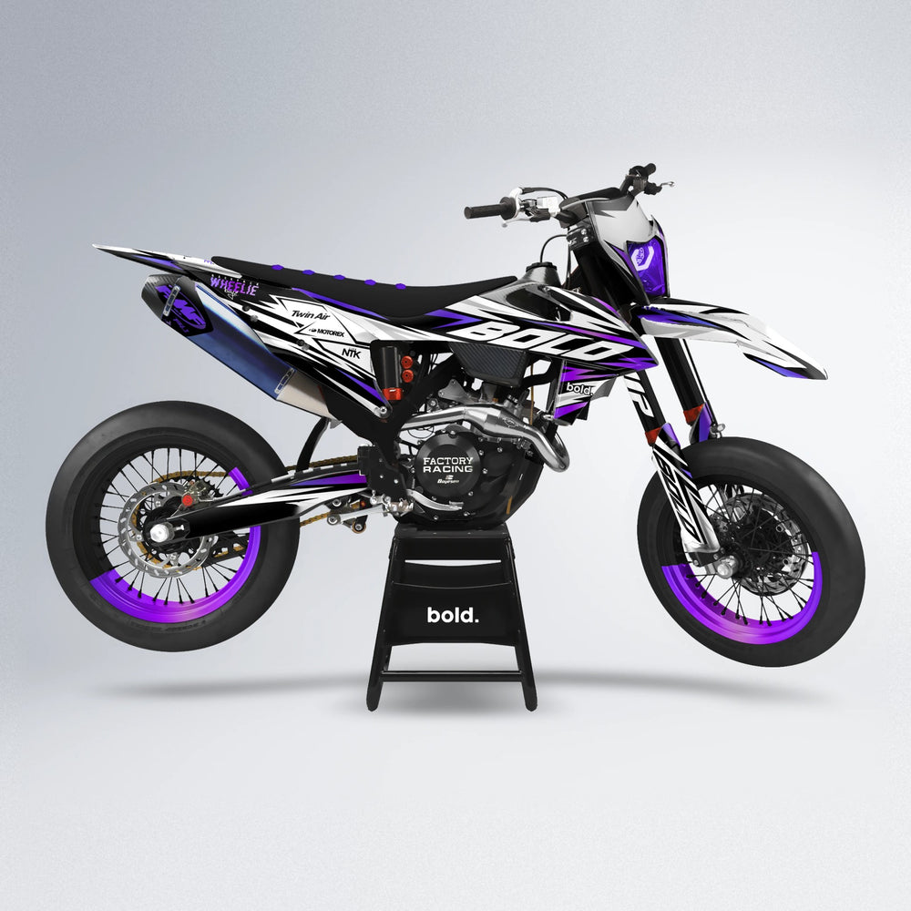 ARCTIC supermoto graphics kit in Purple Chrome
