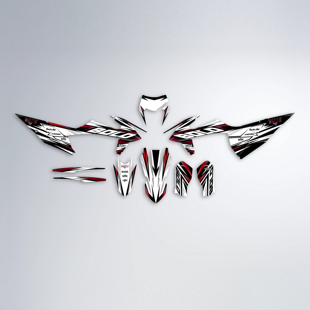 ARCTIC graphics kit parts layout in Red Chrome