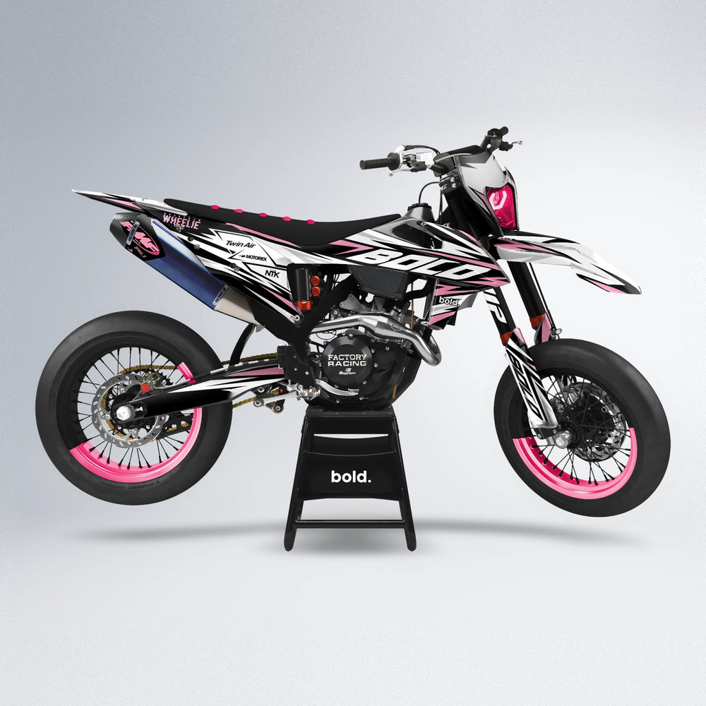 ARCTIC supermoto graphics kit in Sakura Pink