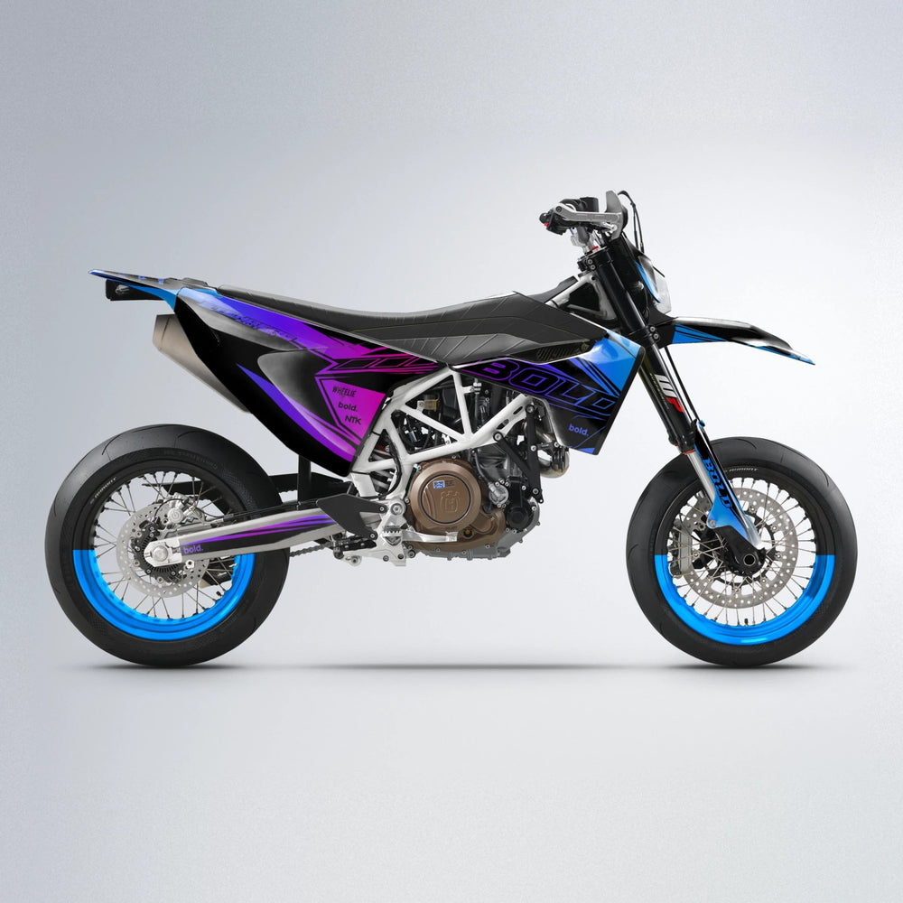 ARTTU STENBERG Husqvarna 701 supermoto graphics kit in Blue Purple Fade
