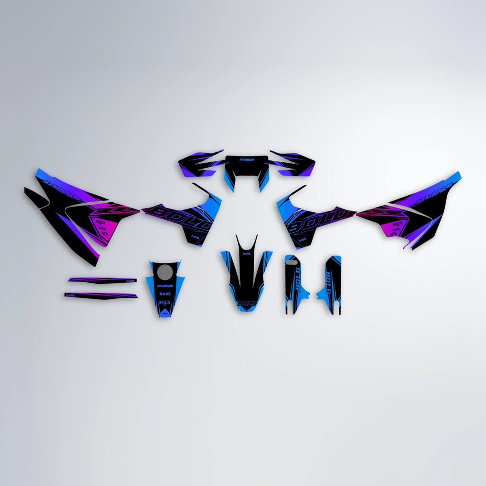 ARTTU STENBERG Husqvarna 701 graphics kit parts layout in Blue Purple Fade