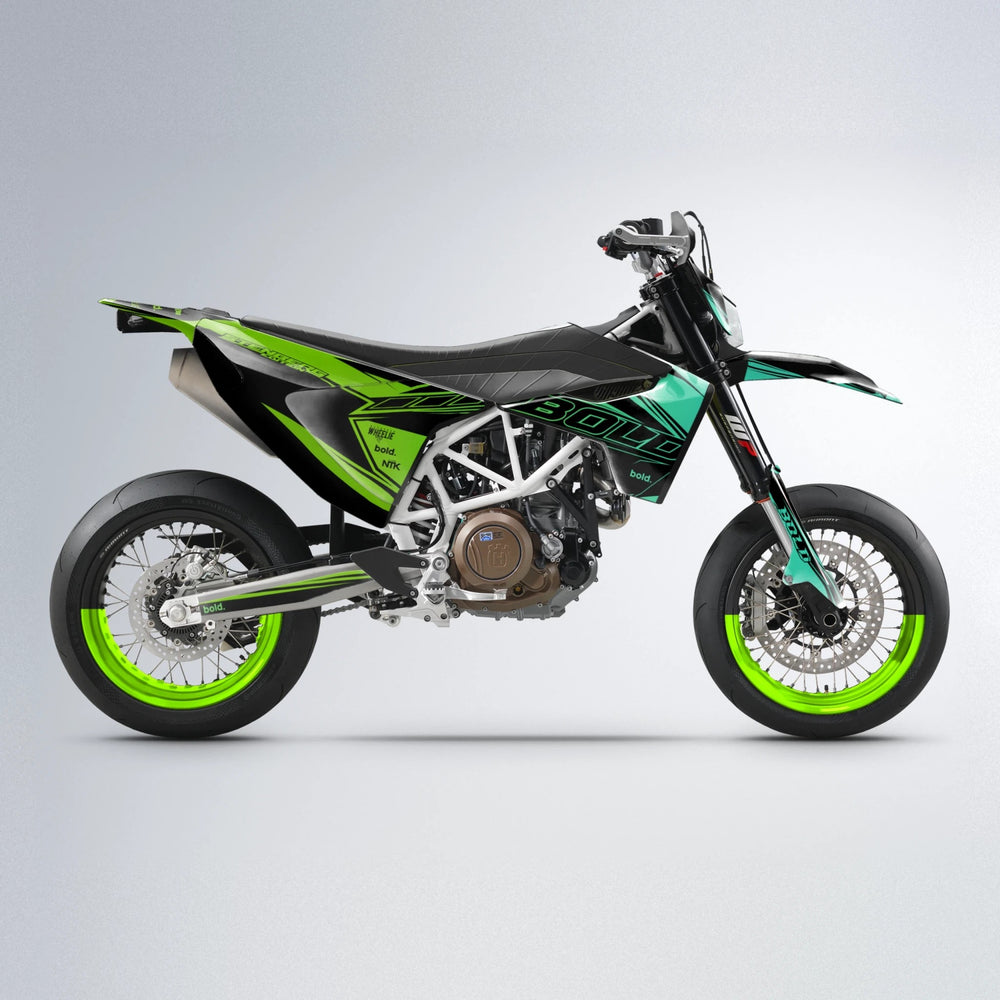 ARTTU STENBERG Husqvarna 701 supermoto graphics kit in Cyan & Green