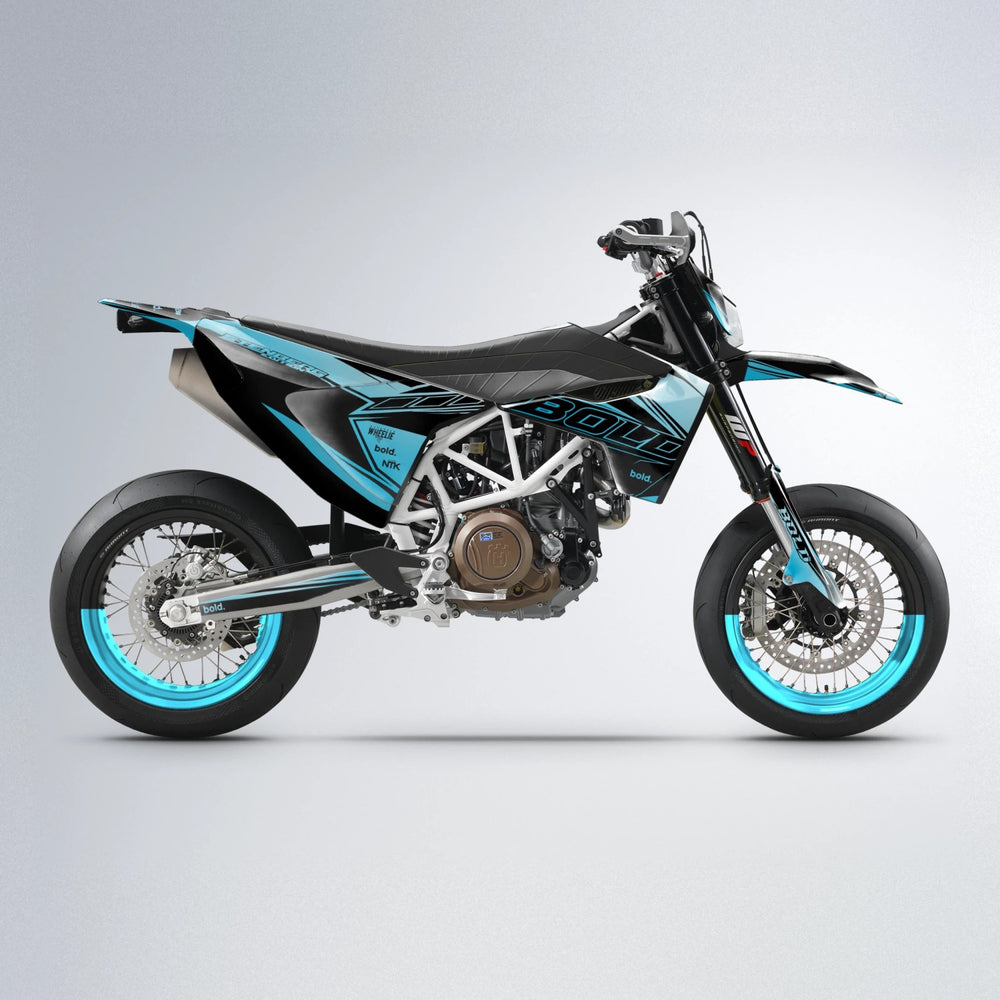 ARTTU STENBERG Husqvarna 701 supermoto graphics kit in Light Blue & White