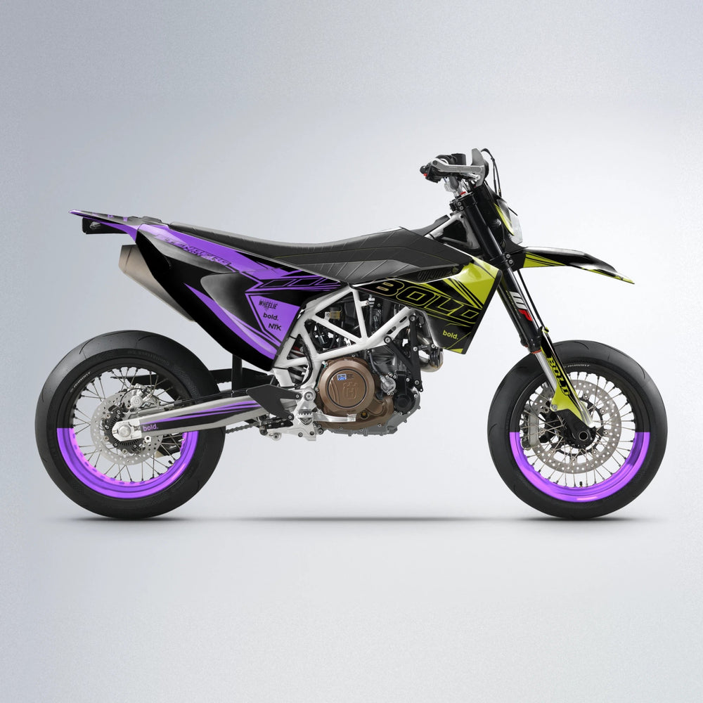 ARTTU STENBERG Husqvarna 701 supermoto graphics kit in Purple & Yellow