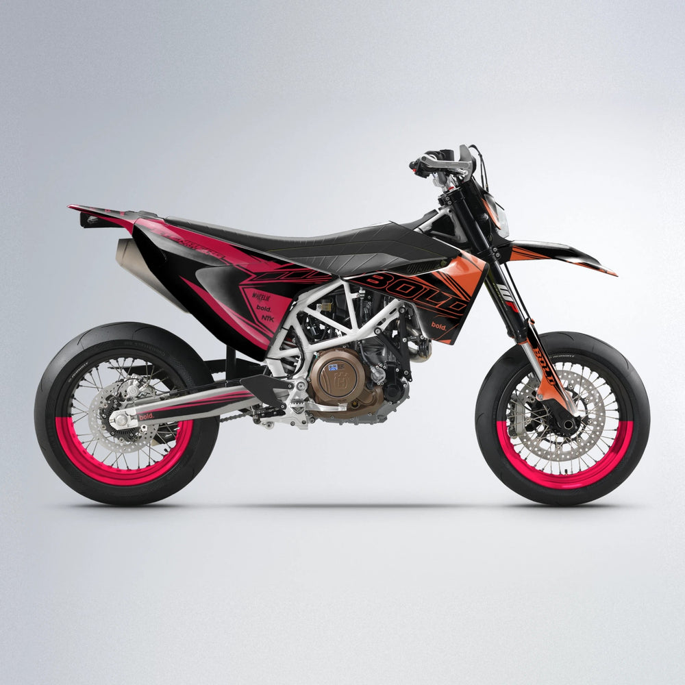 ARTTU STENBERG Husqvarna 701 supermoto graphics kit in Red & Orange