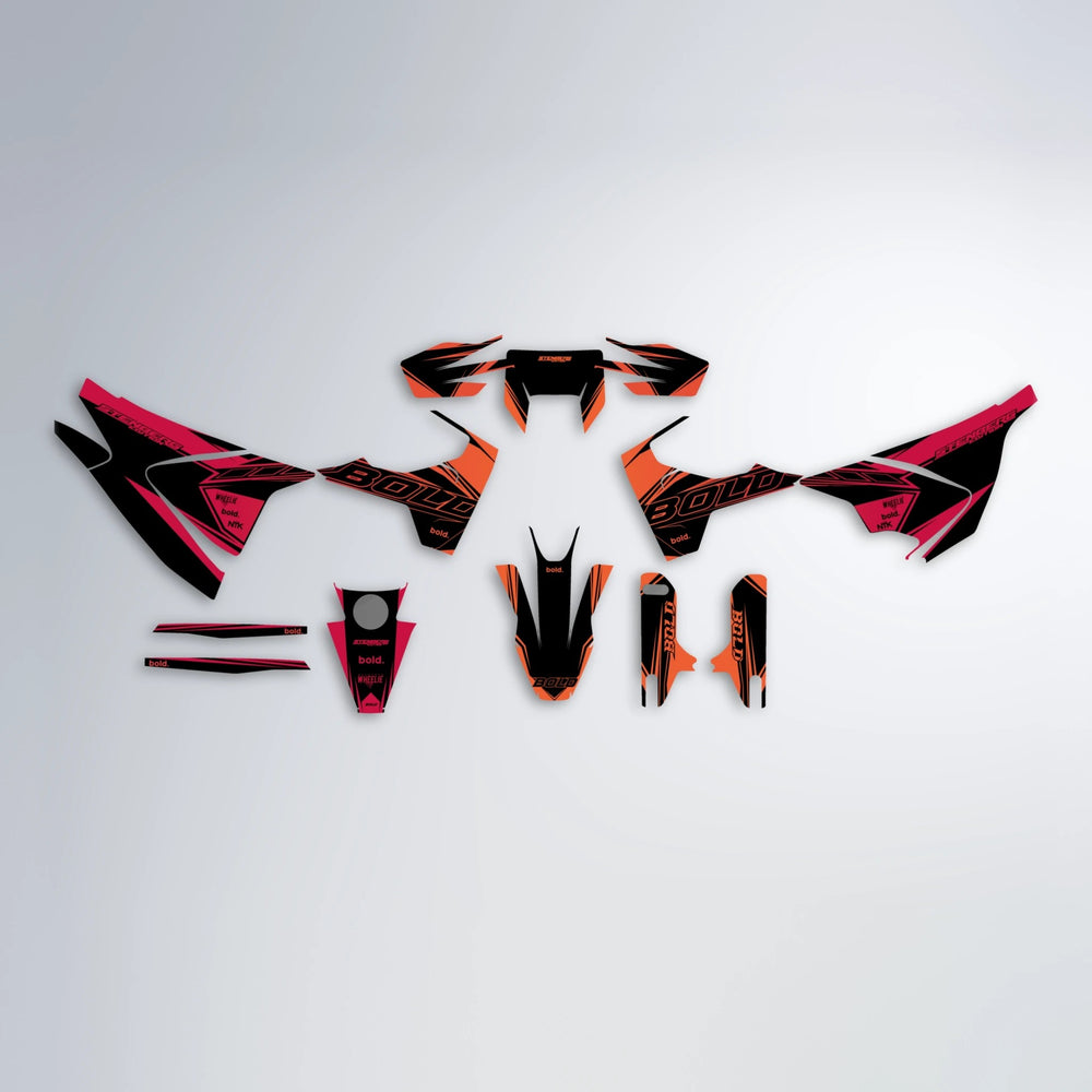 ARTTU STENBERG Husqvarna 701 graphics kit parts layout in Red & Orange